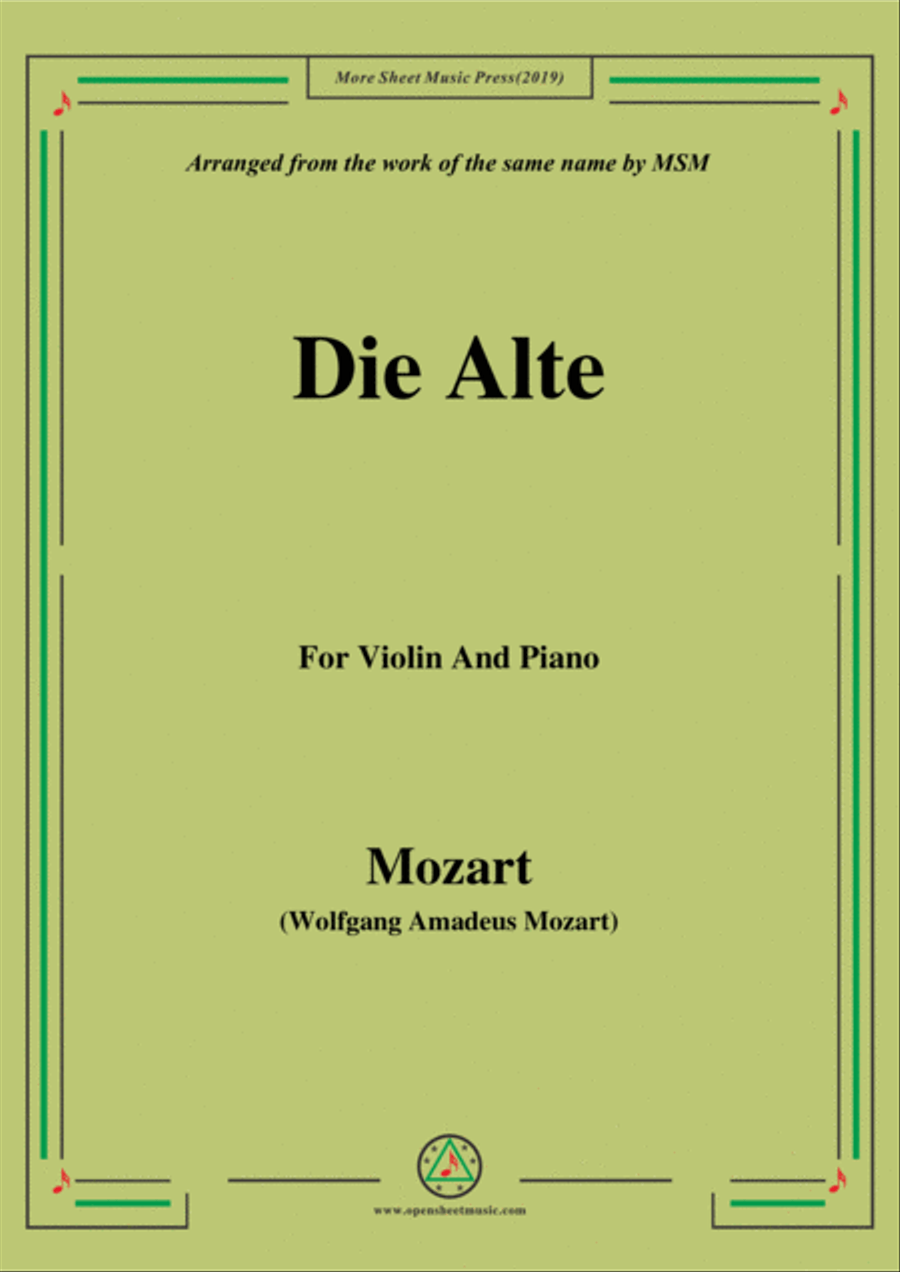 Mozart-Die alte,for Violino and Piano Violin Solo scores gallery preview page 1