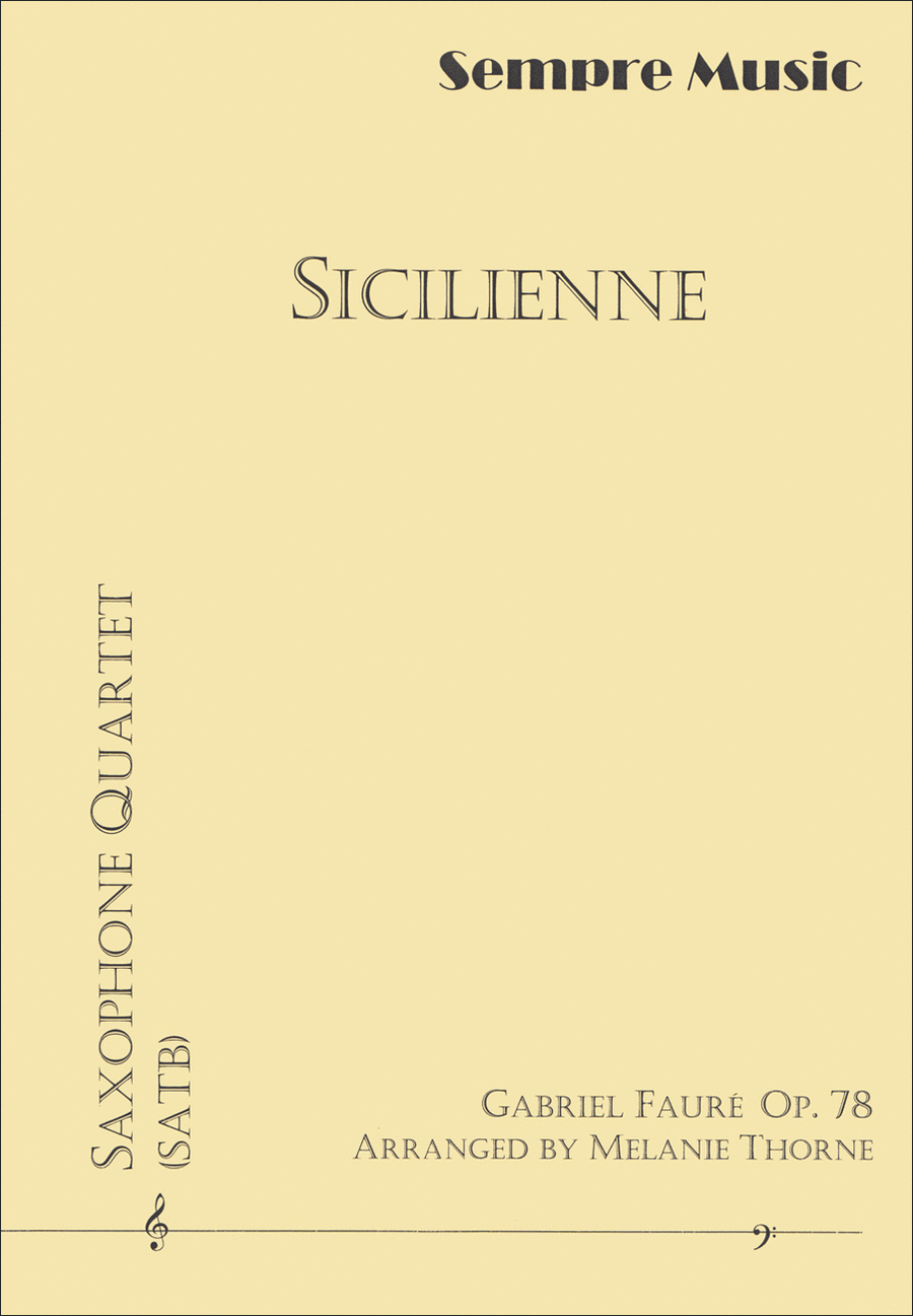 Sicilienne for saxophone quartet Saxophone Quartet scores gallery preview page 1