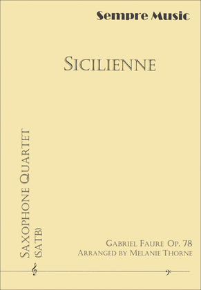 Book cover for Sicilienne for saxophone quartet