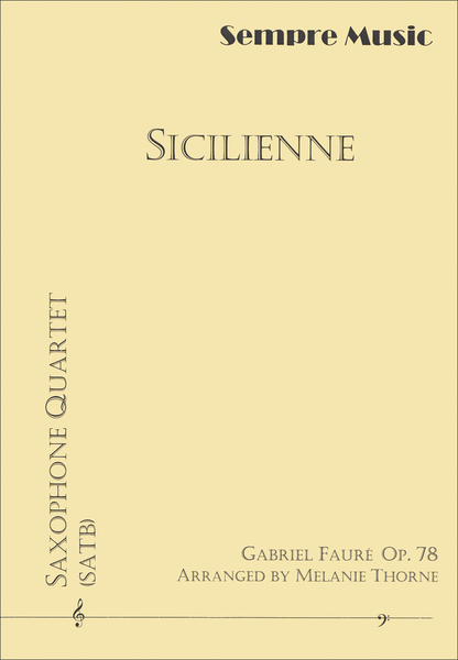Sicilienne for saxophone quartet