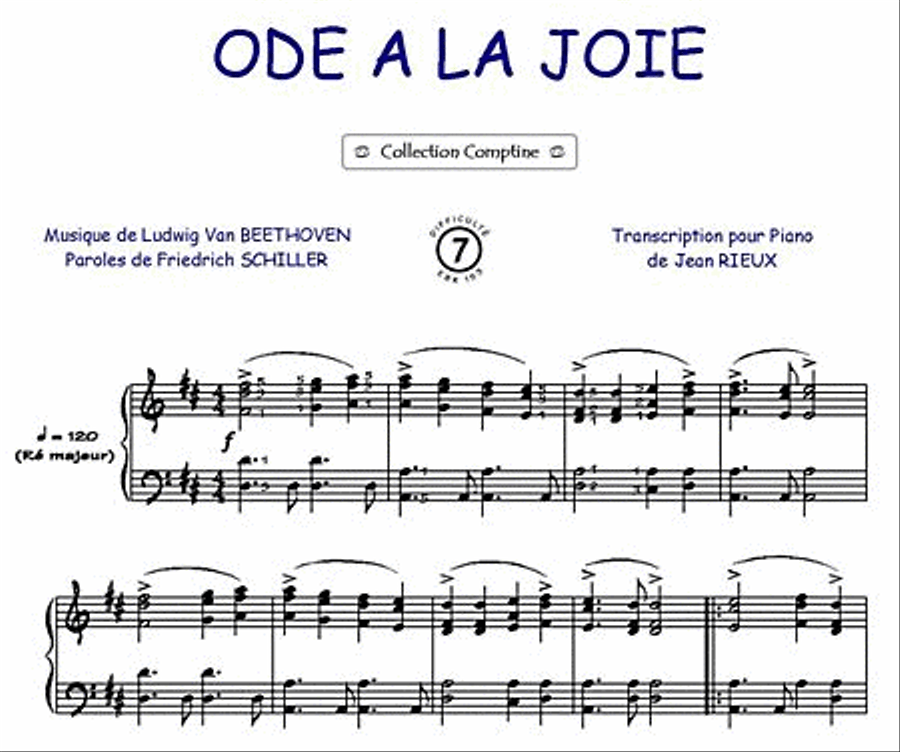 Ode à la joie / Hymne Européen (Comptine) Classical Guitar scores gallery preview page 1
