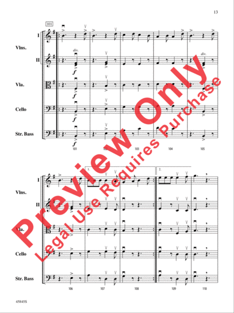 A Percy Grainger Portrait String Orchestra scores gallery preview page 13
