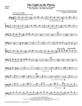 Book cover for The Light In The Piazza (Choral Highlights) (arr. John Purifoy) - Cello
