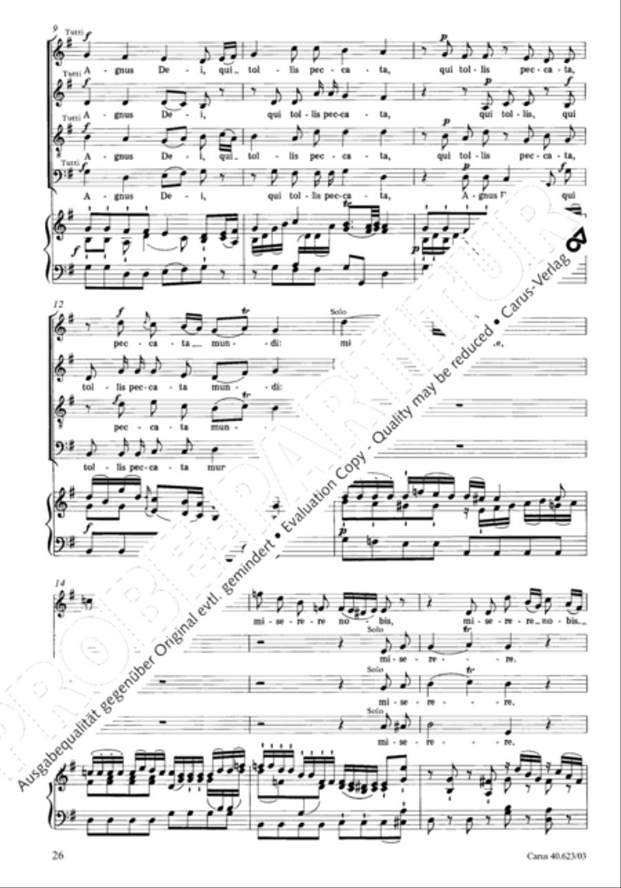 Missa brevis in G major 4-Part scores gallery preview page 29