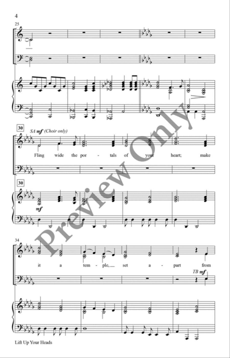 Lift Up Your Heads 4-Part scores gallery preview page 4
