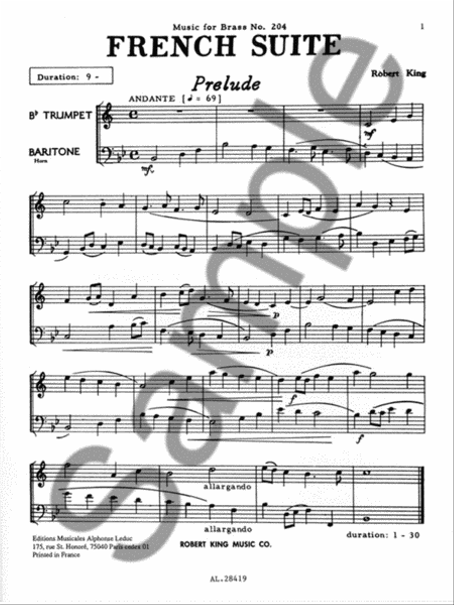 French Suite (horn & Trumpet) Horn scores gallery preview page 2