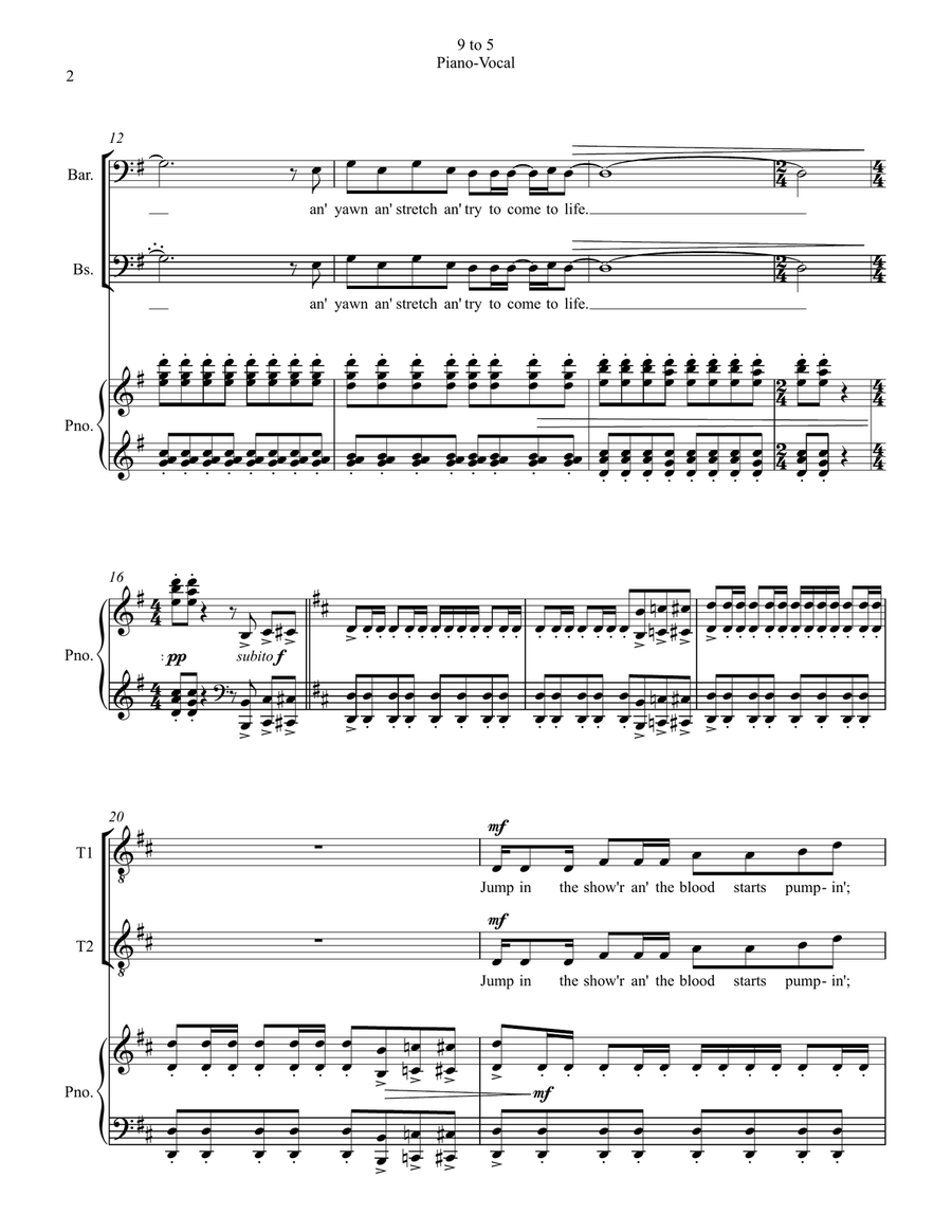 Nine To Five Nine To Five TTBB scores gallery preview page 2