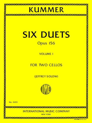 Book cover for Six Duets, Opus 156 - Volume I