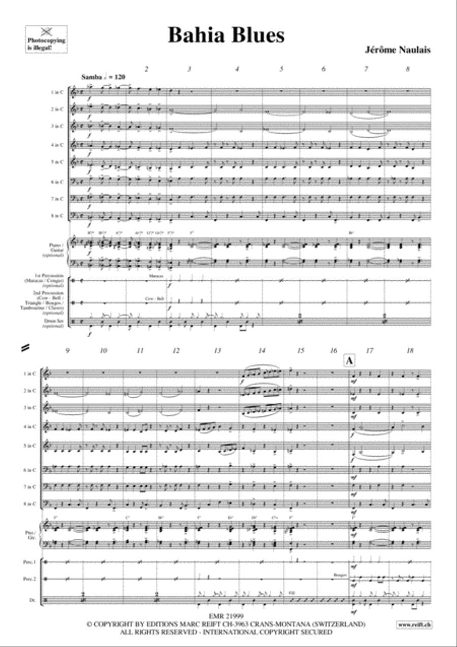 Bahia Blues Concert Band scores gallery preview page 3