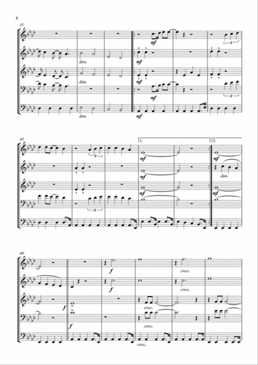 Sweet Caroline Sweet Caroline Brass Quintet scores gallery preview page 4