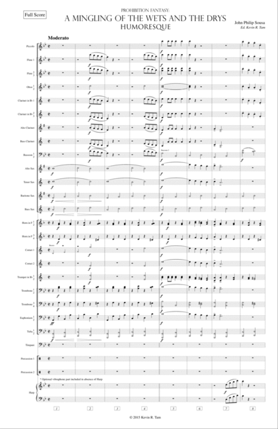A Mingling of the Wets and the Drys - A Humoresque - Conductor's Score Concert Band scores gallery preview page 5