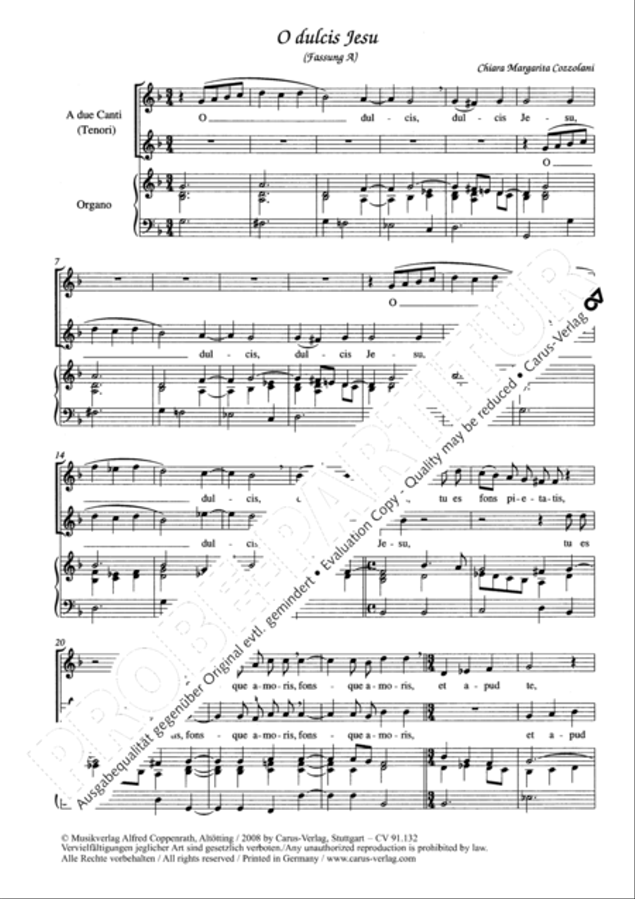 O dulcis Jesu 2-Part scores gallery preview page 3