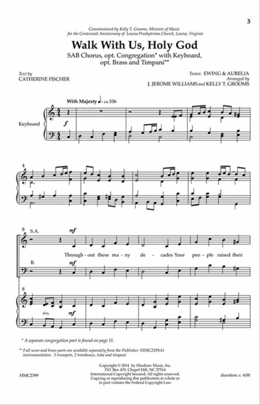 Walk With Us, Holy God 3-Part scores gallery preview page 2