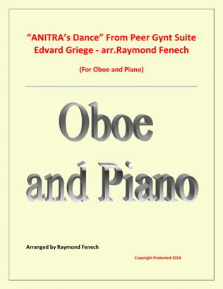 Book cover for Anitra's Dance - From Peer Gynt (Oboe and Piano)