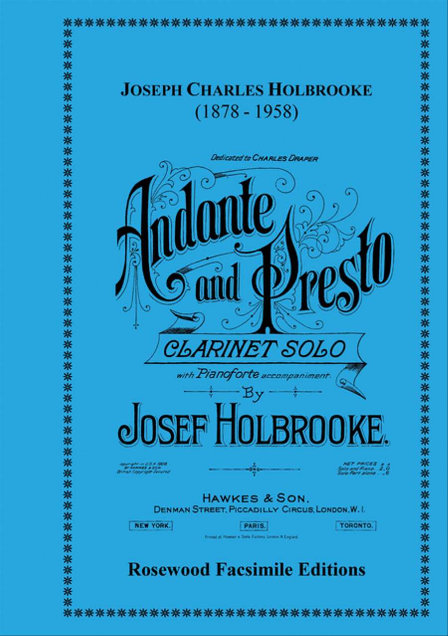 Andante & Presto, Op. 6, No. 2 Clarinet Solo scores gallery preview page 1