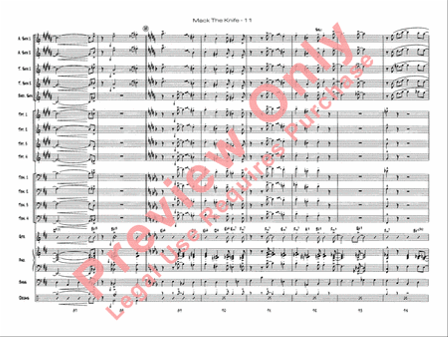 Mack the Knife (from The Threepenny Opera) Jazz Ensemble scores gallery preview page 13
