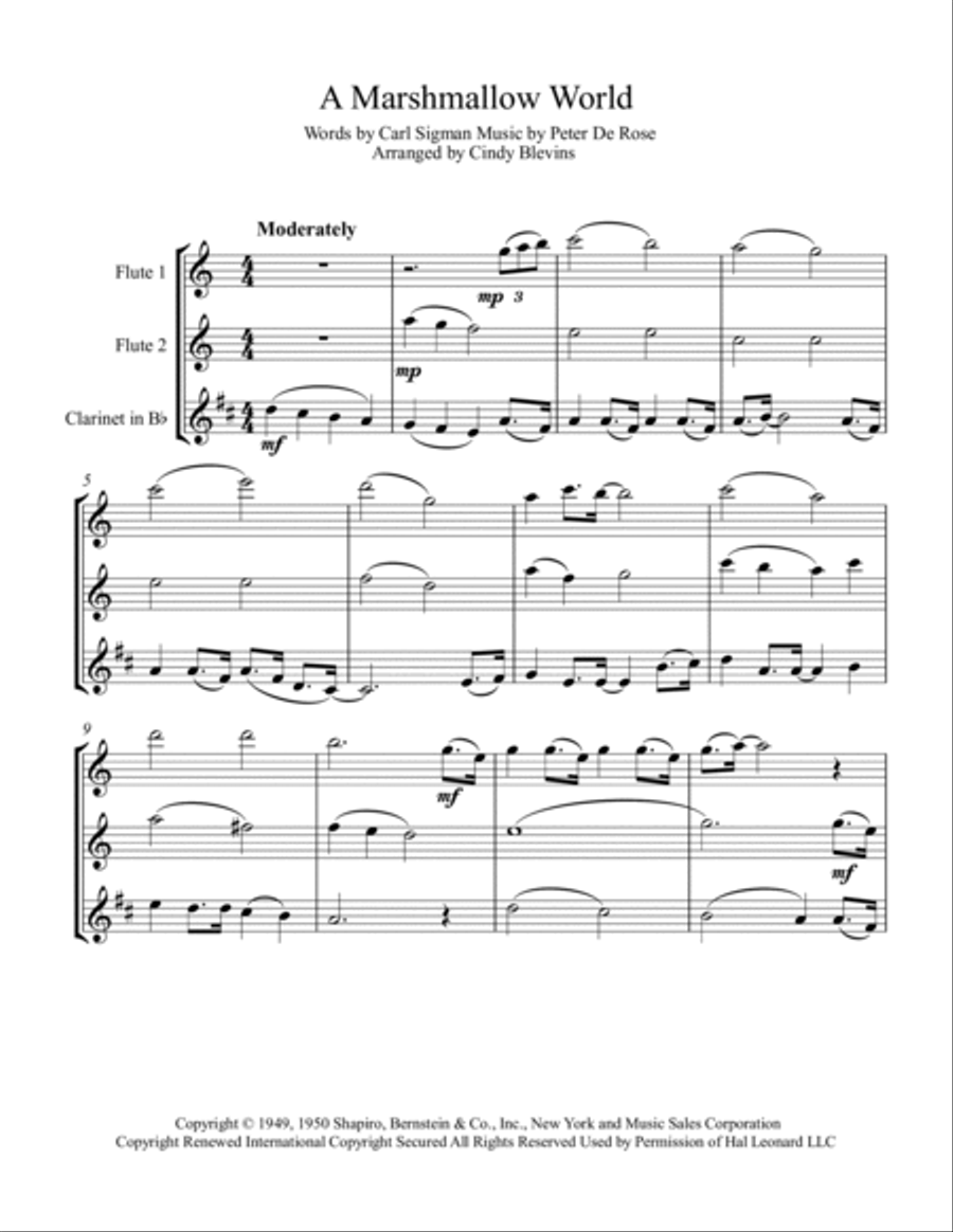 A Marshmallow World A Marshmallow World Woodwind Trio scores gallery preview page 2