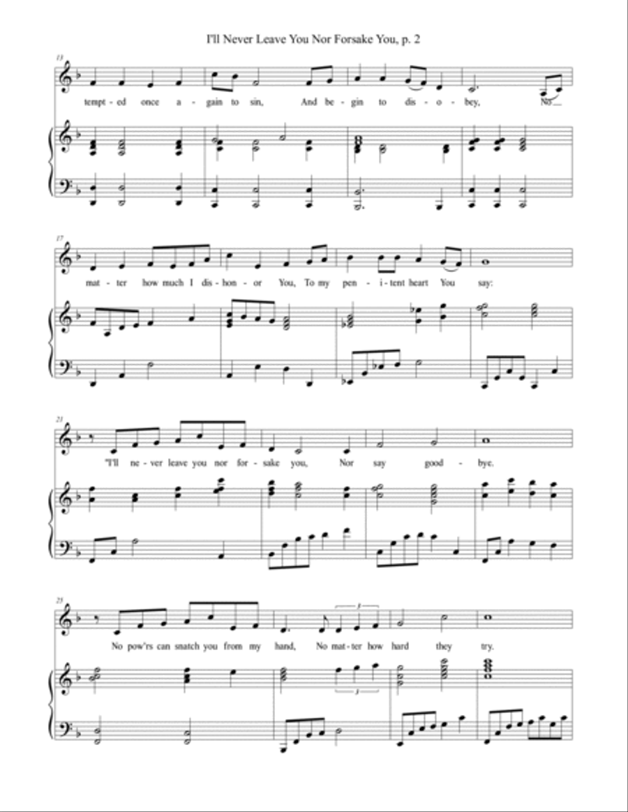 I'll Never Leave You Nor Forsake You Voice scores gallery preview page 2