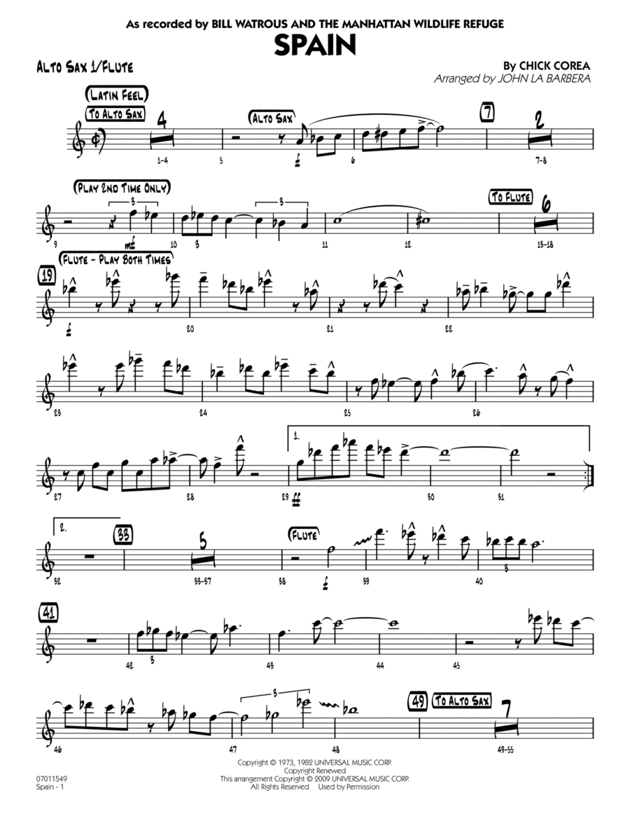 Spain - Alto Sax 1/Flute
