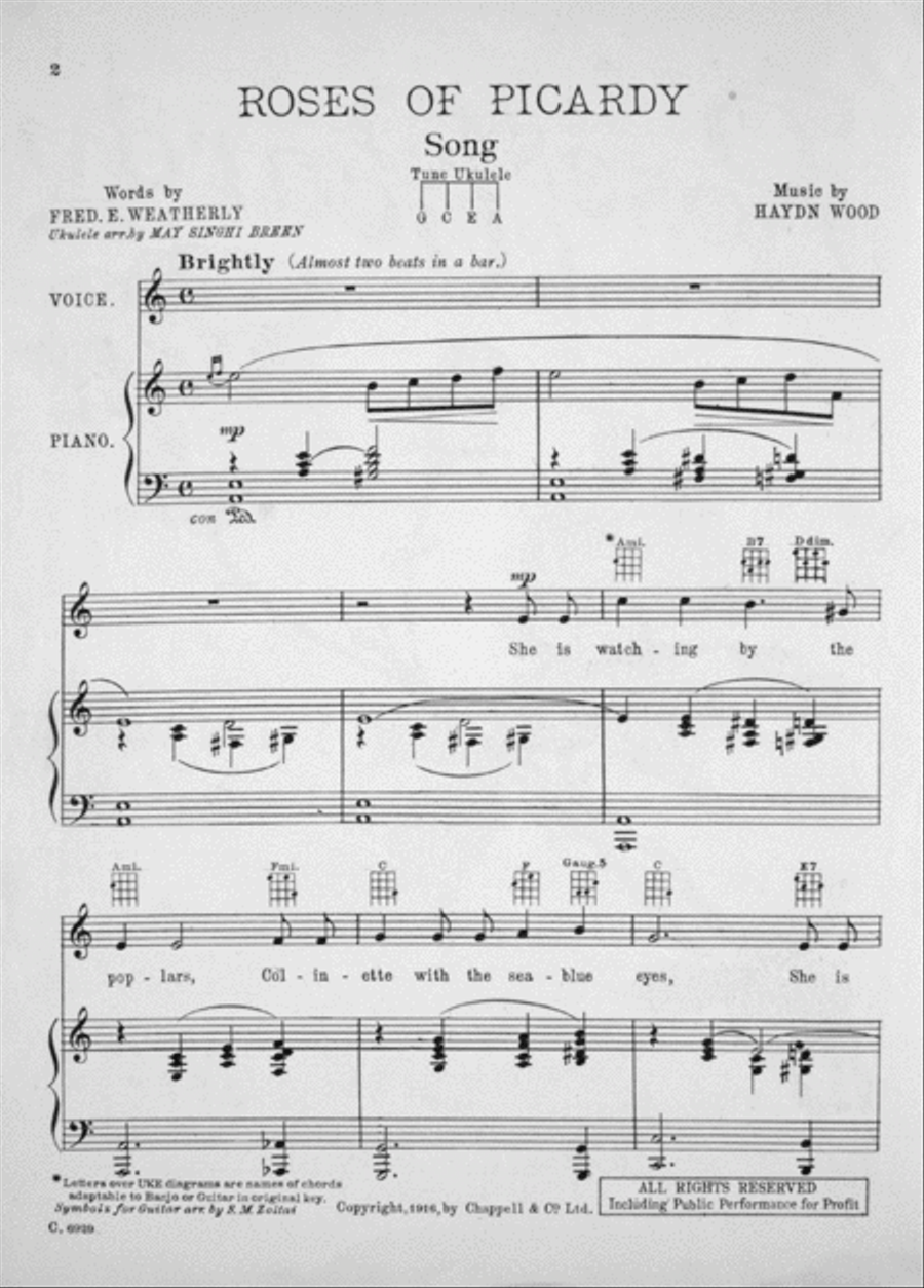 Roses of Picardy. Song Voice scores gallery preview page 2