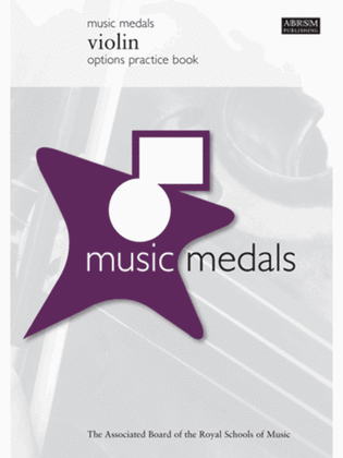 Book cover for Music Medals Violin Options Practice Book