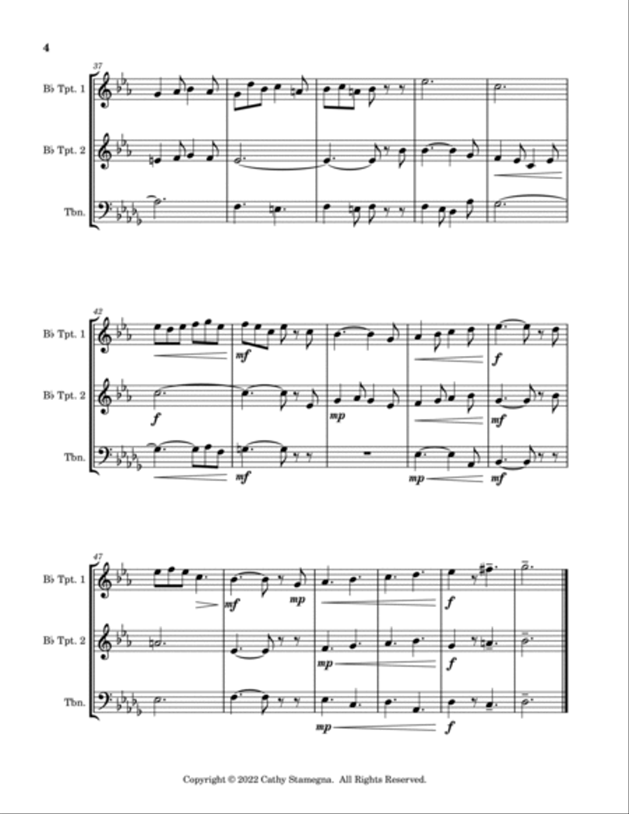 I’ll Take You Home Again, Kathleen (Brass Trio: Two Bb Trumpets, Trombone) Brass Trio scores gallery preview page 5