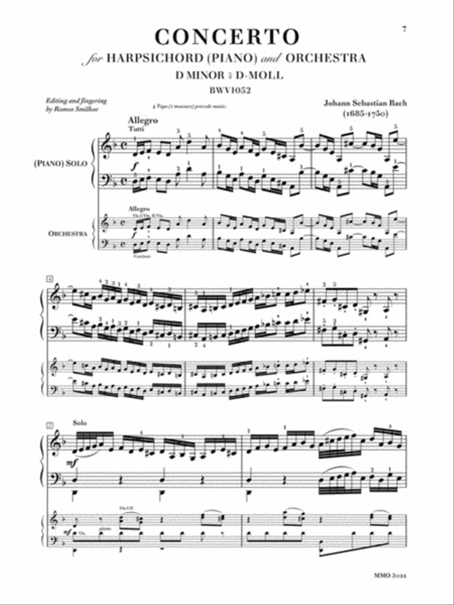 J.S. Bach – Concerto in D Minor, BMV1052 Piano Solo scores gallery preview page 3
