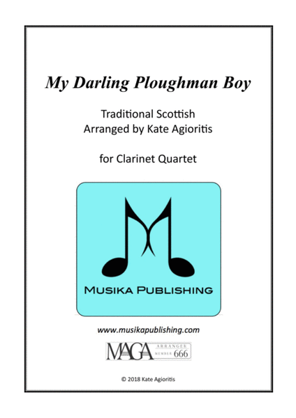 My Darling Ploughman Boy - Scottish Folk Song - for Clarinet Quartet image number null