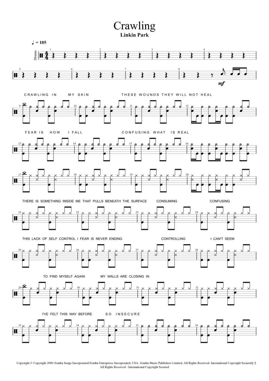 Crawling Drum Set scores gallery preview page 1