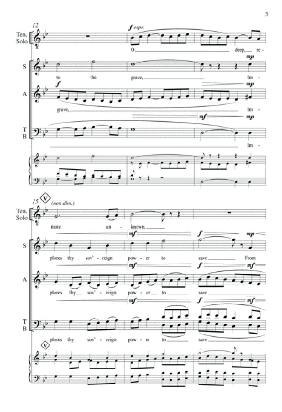 O God of My Salvation, Hear (Psalm 88): from Tenebrae (IV-V) 4-Part scores gallery preview page 5