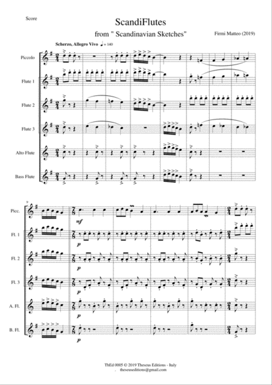 ScandiFlutes Woodwind Ensemble scores gallery preview page 1