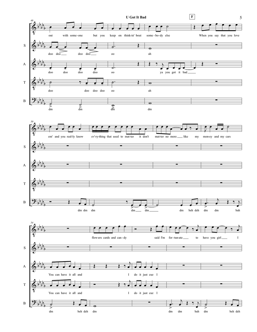 U Got It Bad 4-Part scores gallery preview page 5