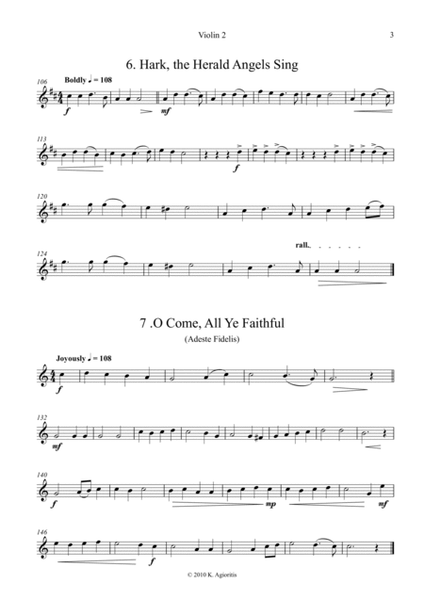 Fifteen Traditional Carols for String Orchestra - Violin 2 Part