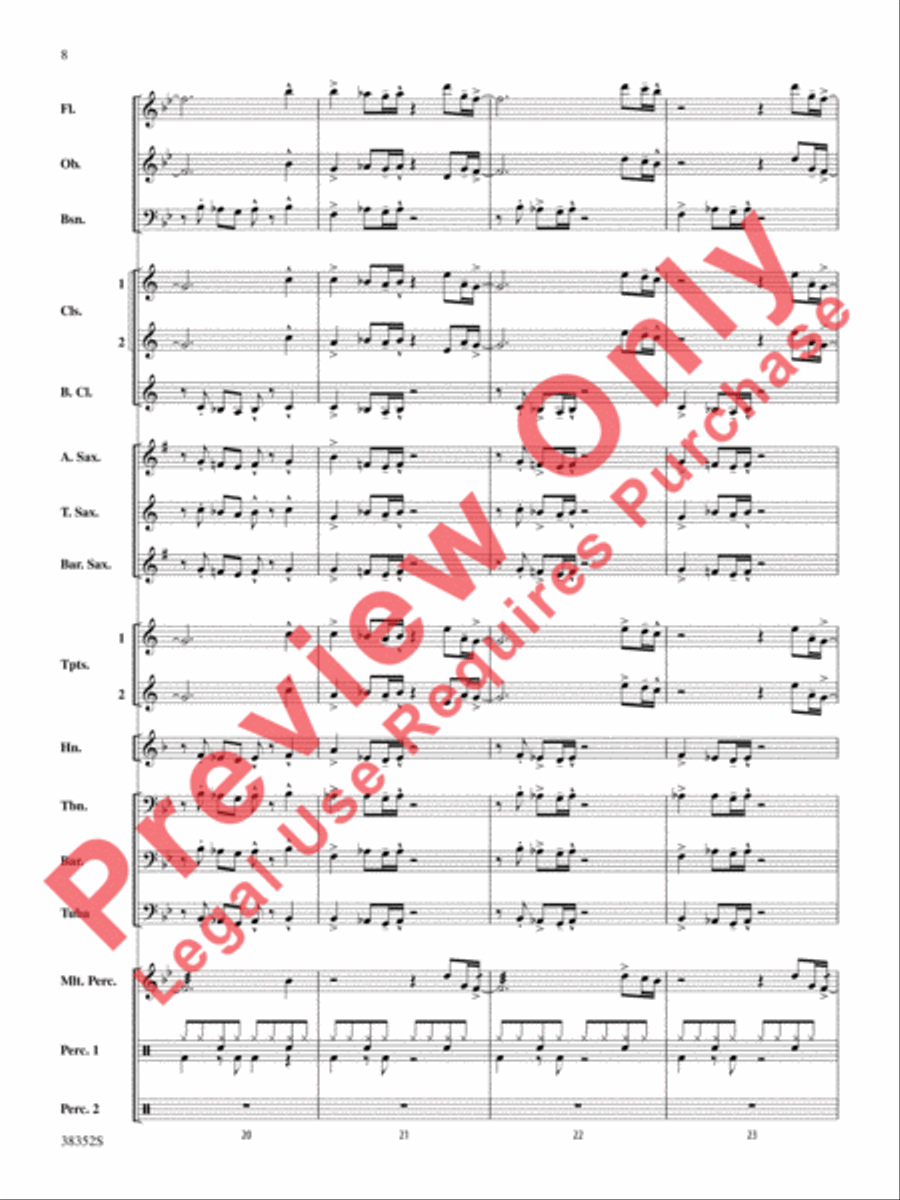Give Up the Funk (Tear the Roof Off That Sucker) Concert Band scores gallery preview page 9