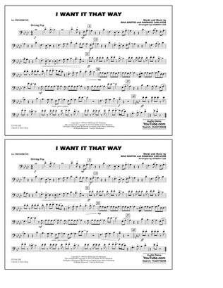 Book cover for I Want It That Way (arr. Ishbah Cox) - 1st Trombone