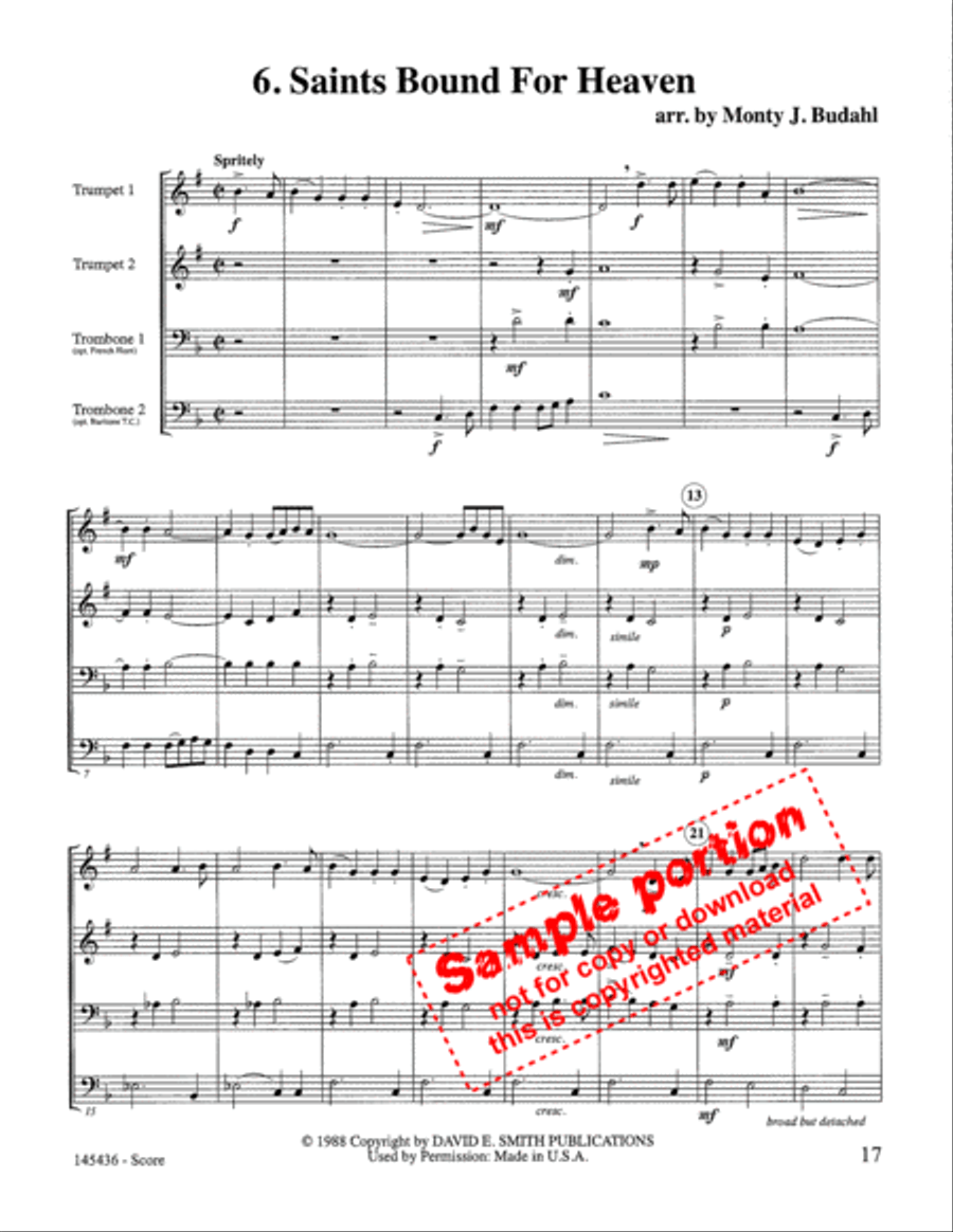 Sacred Brass Quartet Collection Vol #2 Brass Quartet scores gallery preview page 7