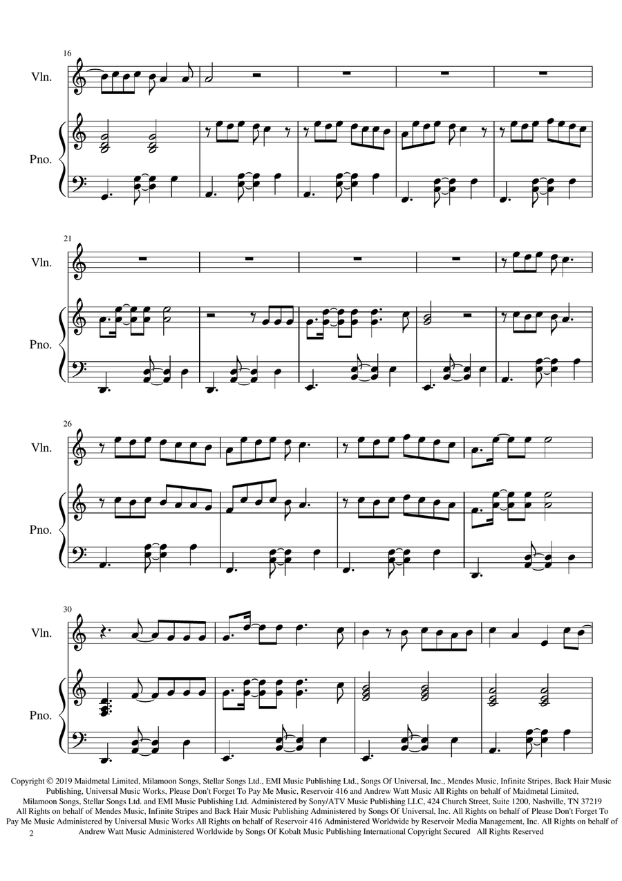 Senorita Violin Solo scores gallery preview page 2