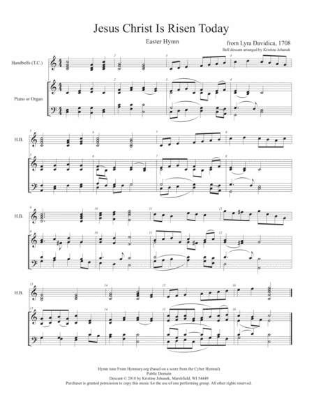 Bell Descants for Easter Hymns - Set I (Reproducible) (2 octave bells) image number null