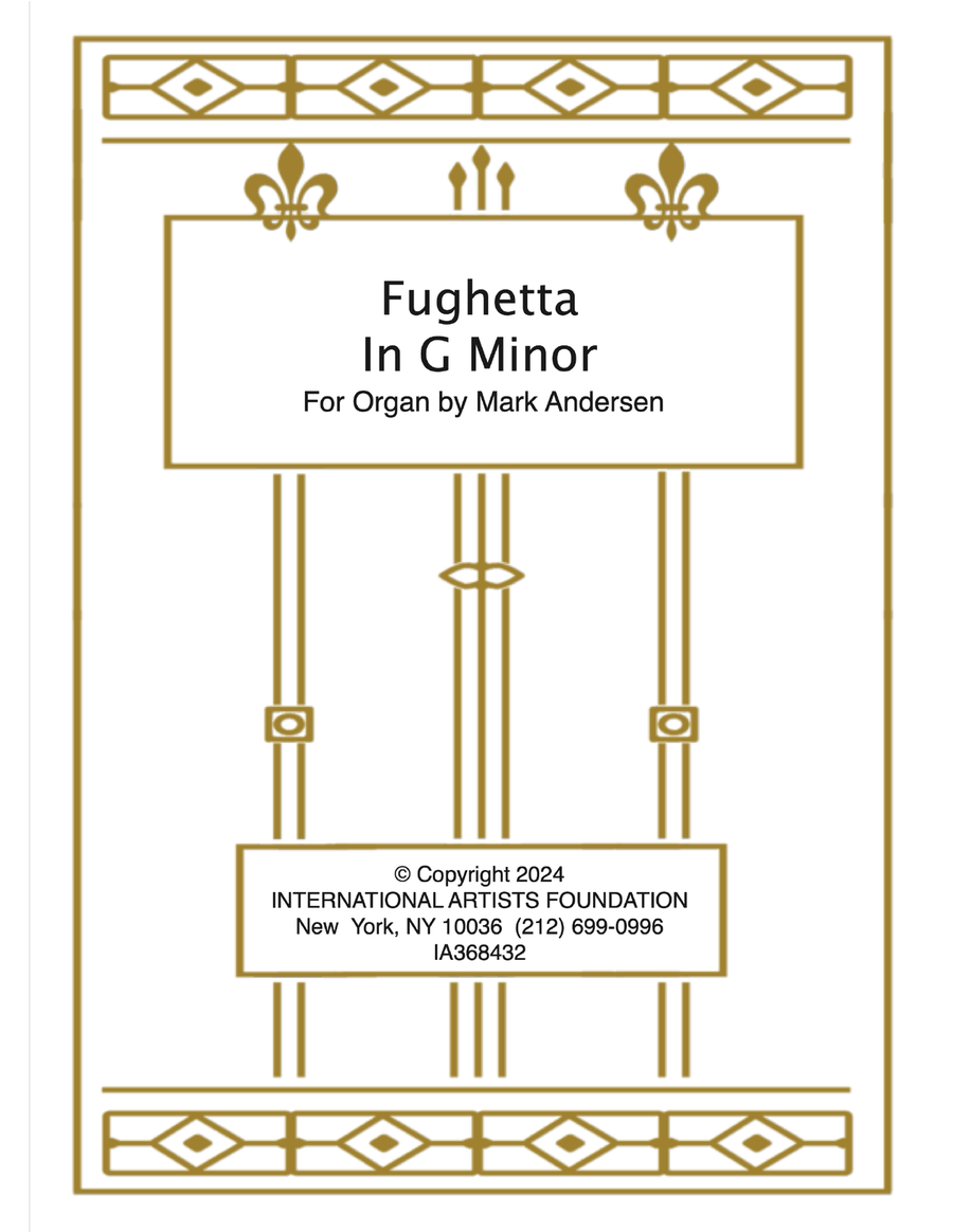 Fughetta In G Minor for organ by Mark Andersen