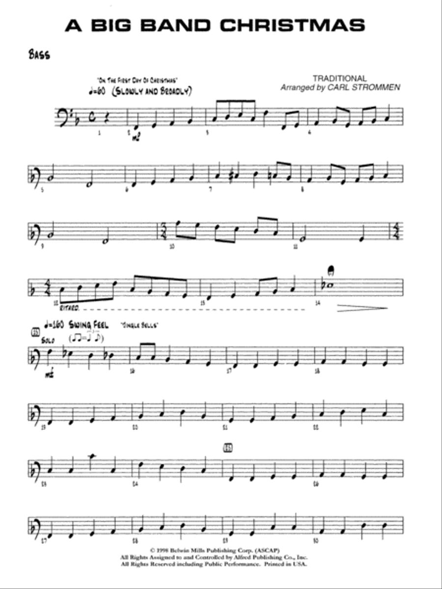 A Big Band Christmas: String Bass Jazz Ensemble scores gallery preview page 1