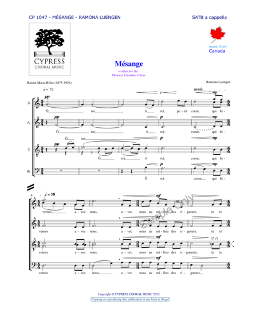 Mesange 4-Part scores gallery preview page 2