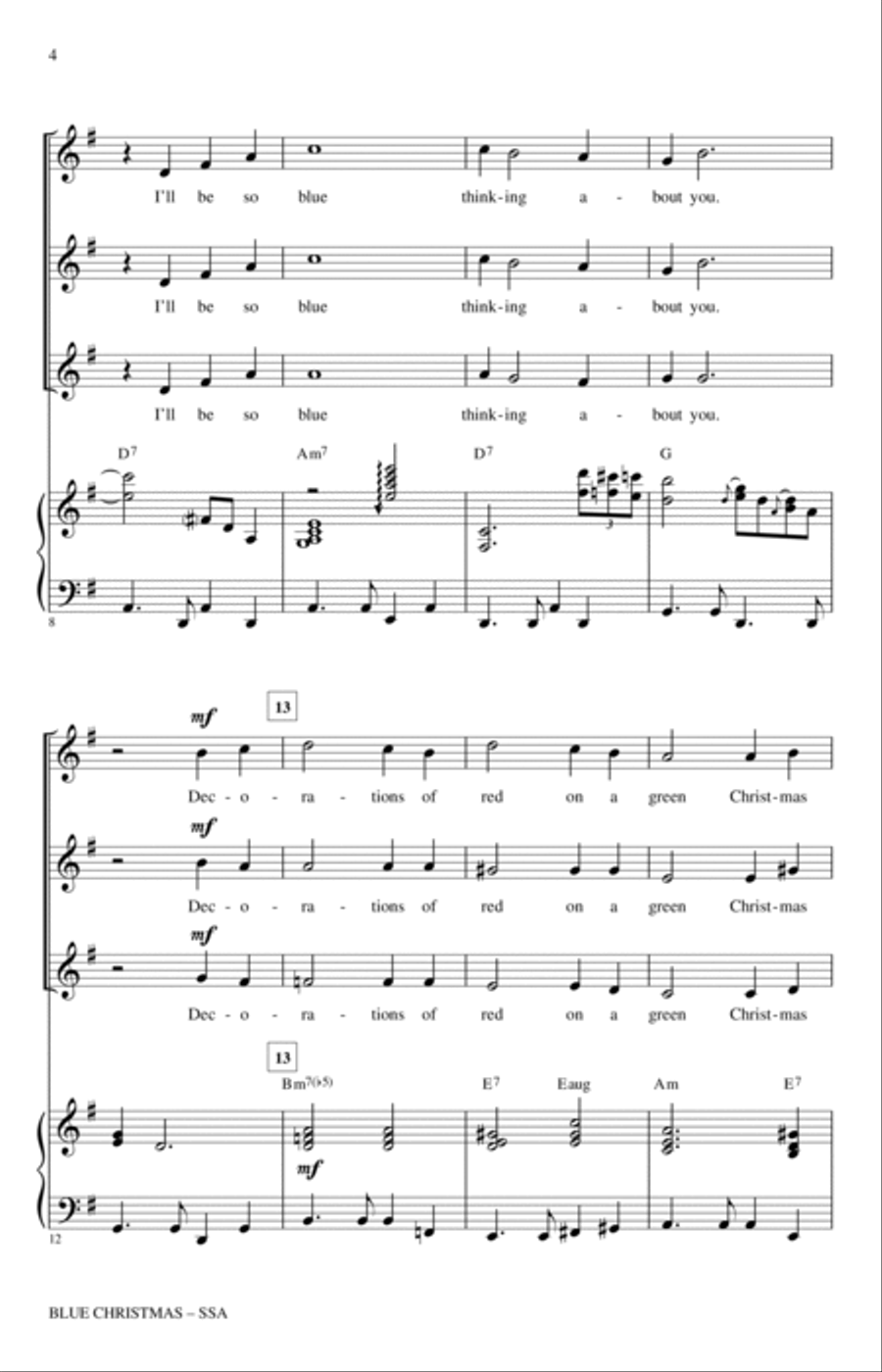 Blue Christmas SSA scores gallery preview page 2