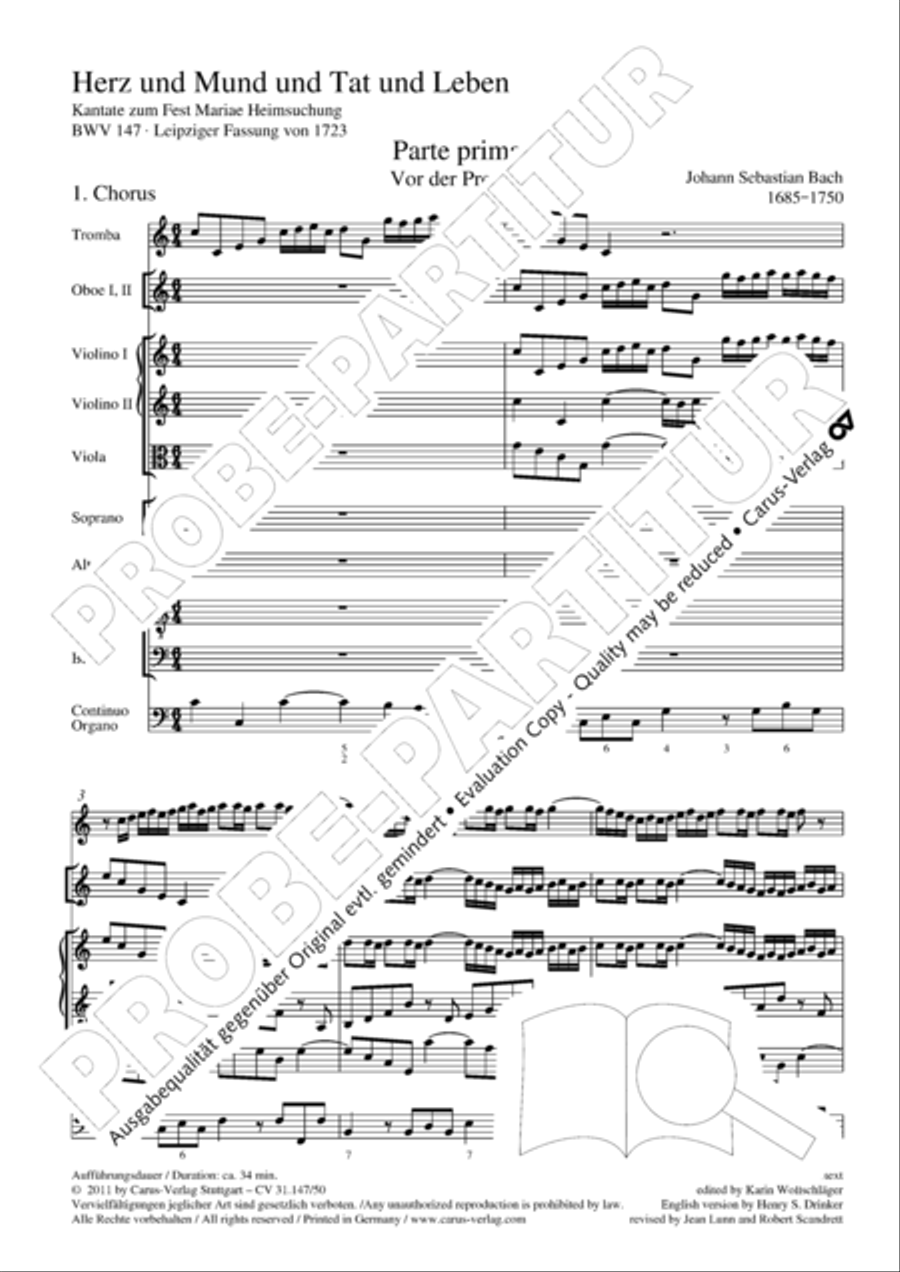 Heart and mouth and thought and action (Herz und Mund und Tat und Leben) (Herz und Mund und Tat und Leben) 4-Part scores gallery preview page 9