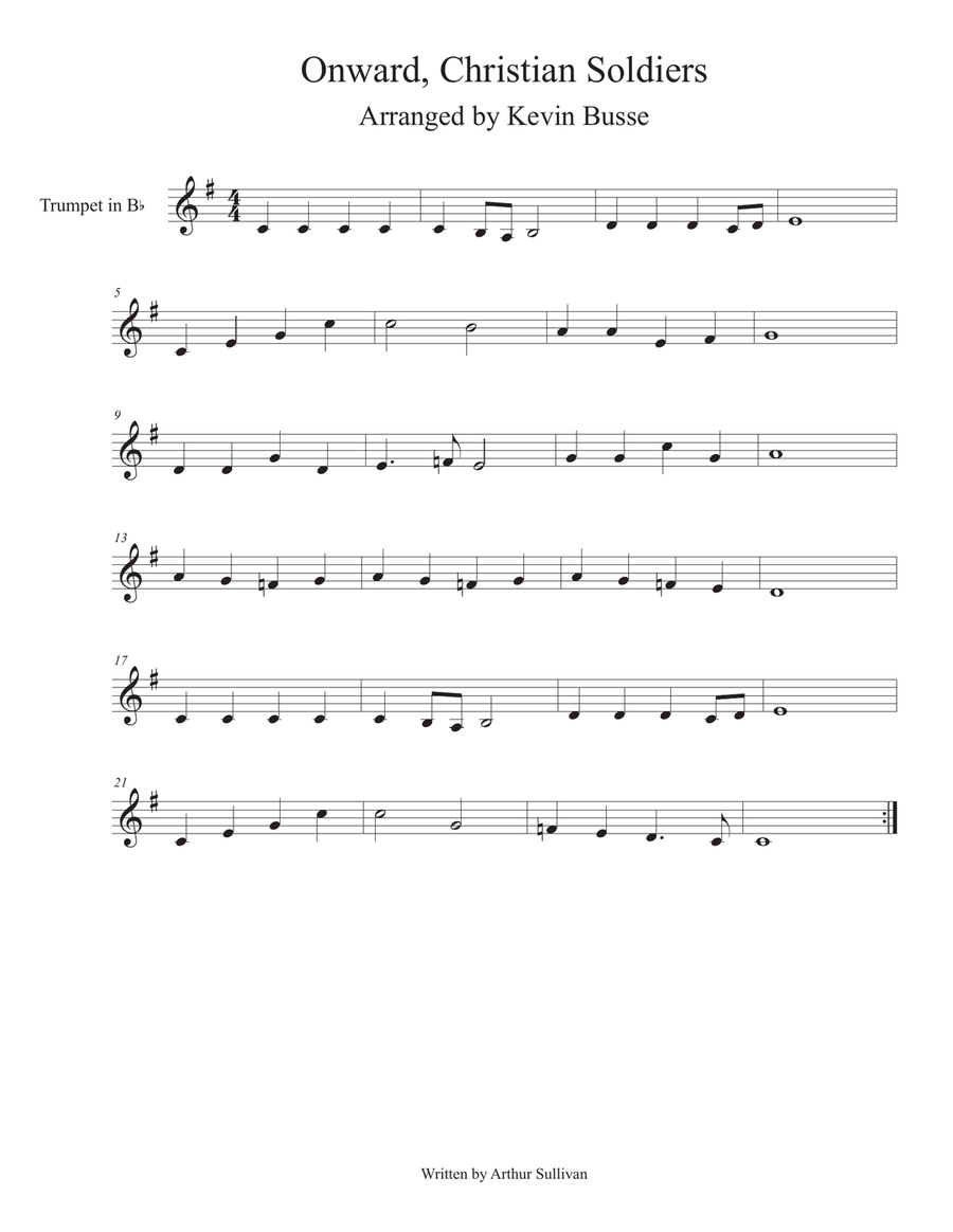 Onward, Christian Soldiers - Trumpet Trumpet Solo scores gallery preview page 1