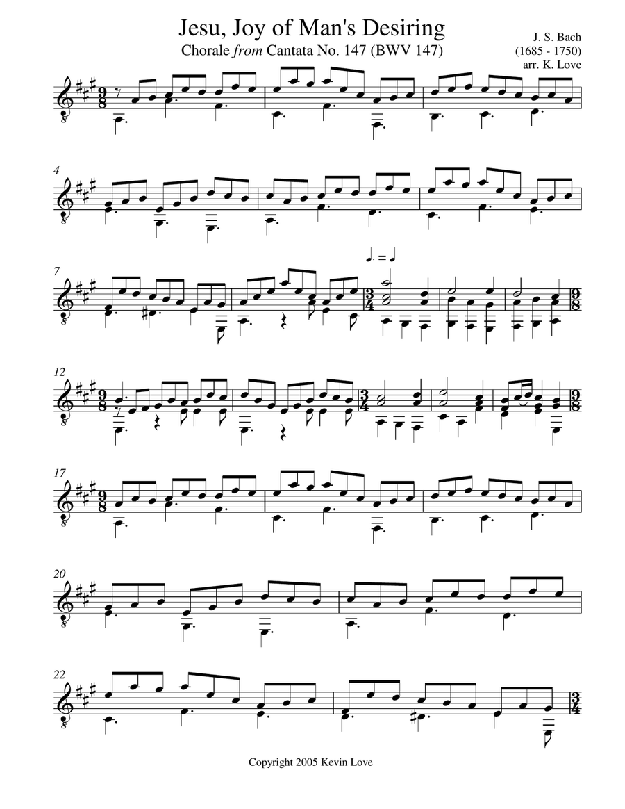 Jesu, Joy of Man's Desiring Classical Guitar scores gallery preview page 1