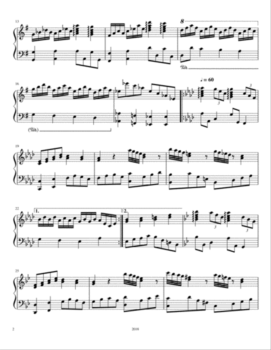 Deep Blue Waters Piano Solo scores gallery preview page 2