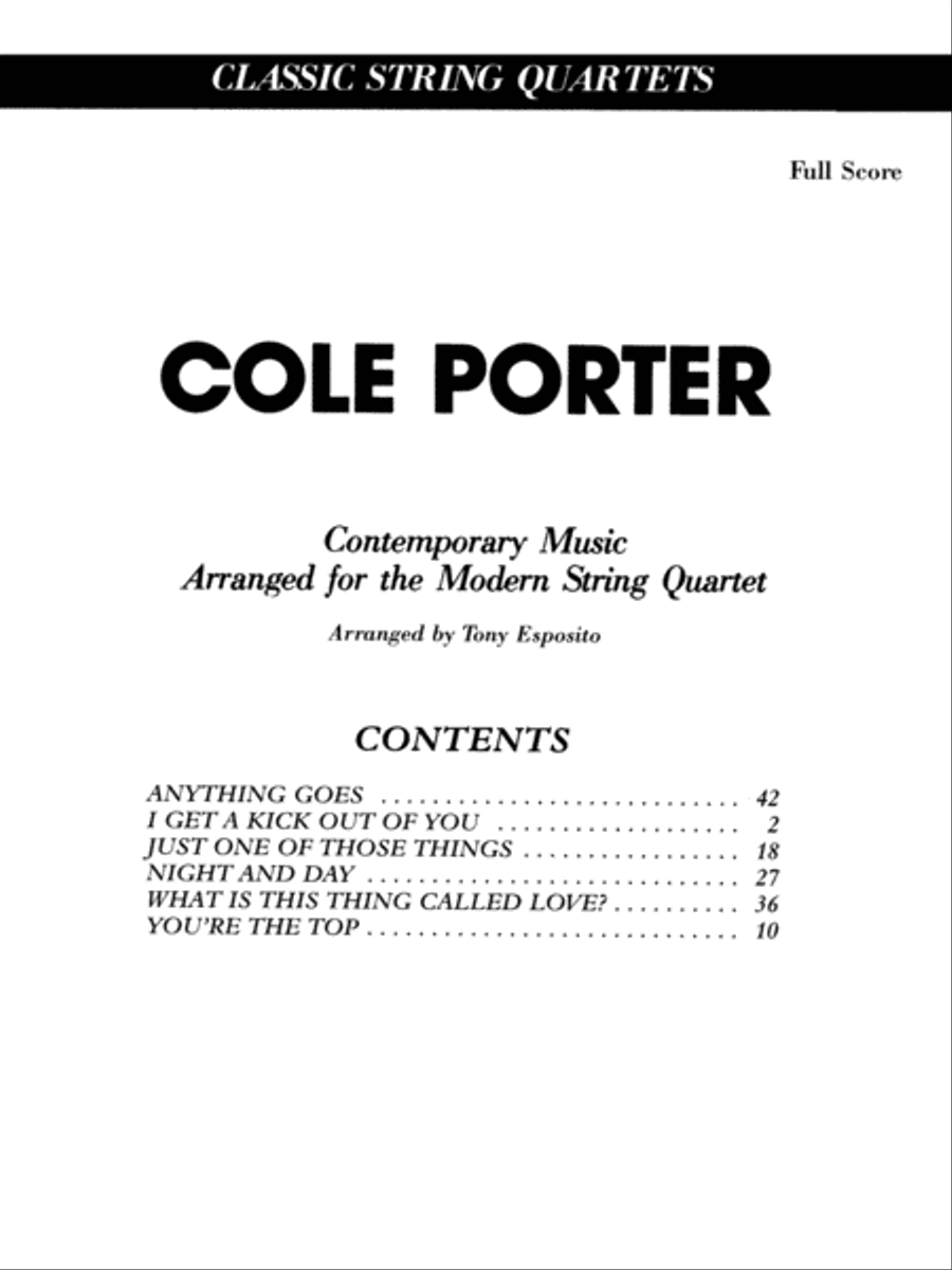 Cole Porter (Classic String Quartets)