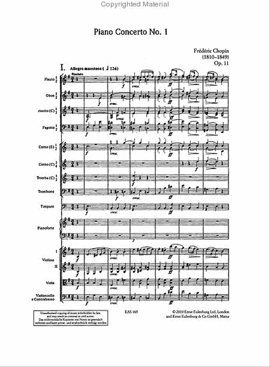 Chopin – Piano Concerto No. 1 in E-minor, Op. 11 Orchestra scores gallery preview page 3