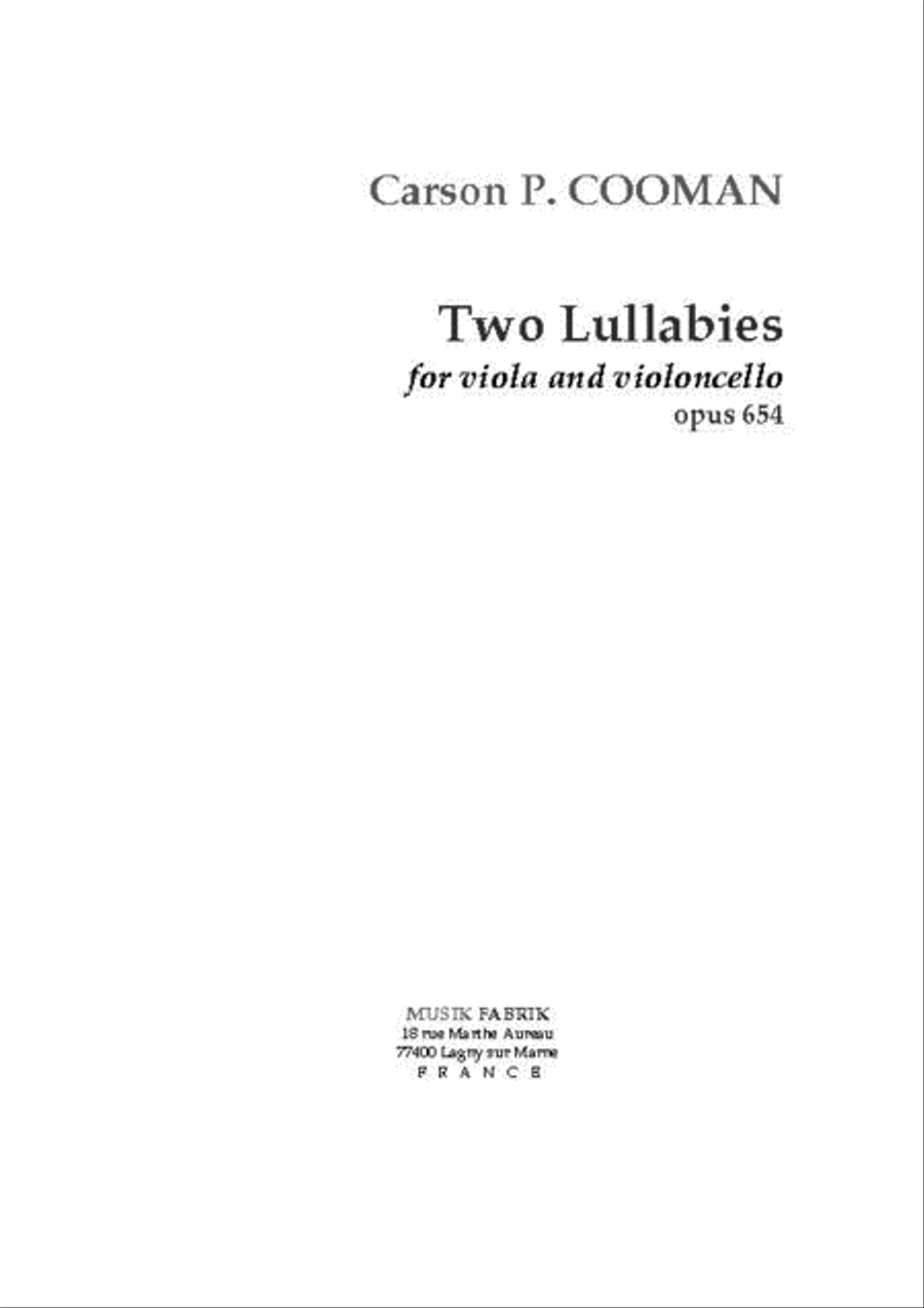 Two Lullabies Cello scores gallery preview page 1