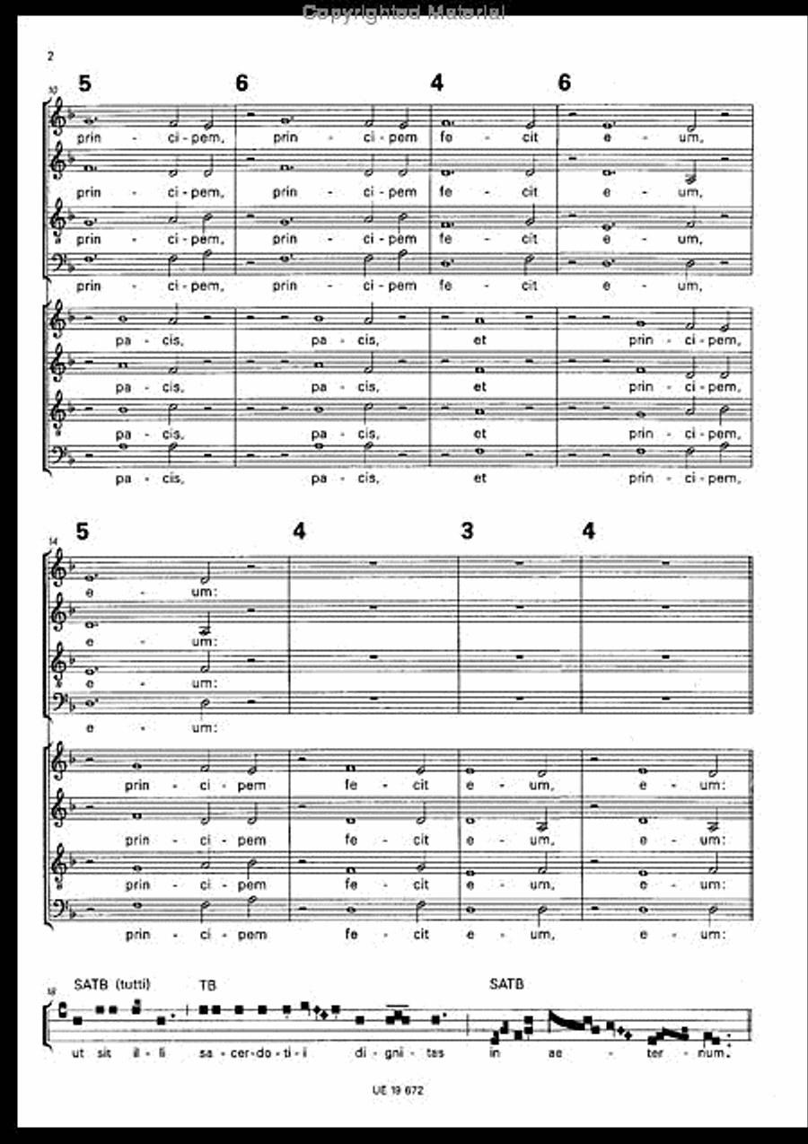 Statuit Ei Dominus, SATB/2 Org 4-Part scores gallery preview page 3